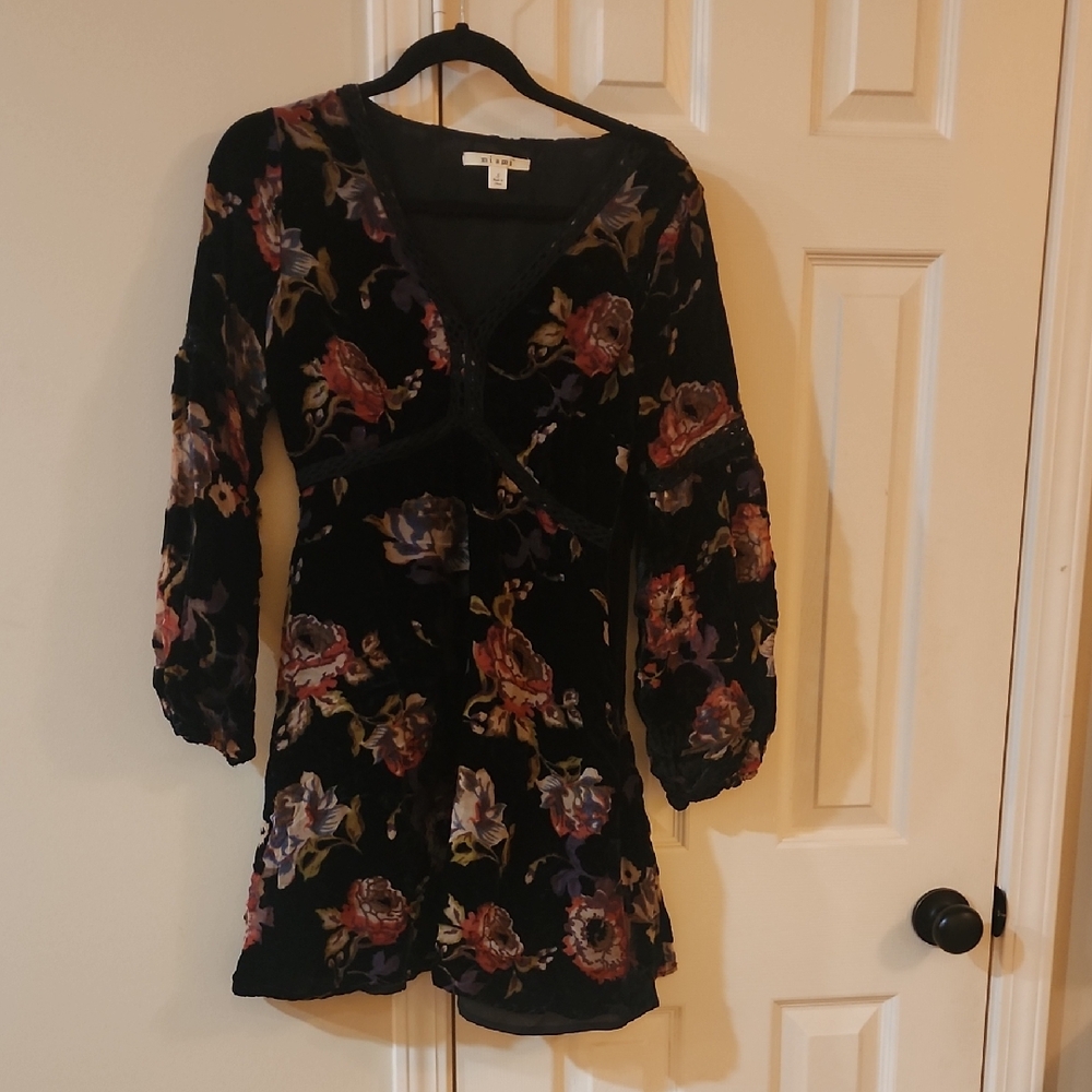Floral Black Dress